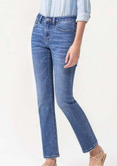 Vervet Lovervet Mid Rise Medium Wash Slim Straight Ankle Jeans