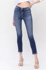 Vervet Midrise Distressed Hem Crop Skinny