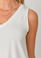 Modal Smocked Shoulder Tanks - 3 Colors!