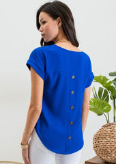 Split Neck Button Back Tops - 3 colors!