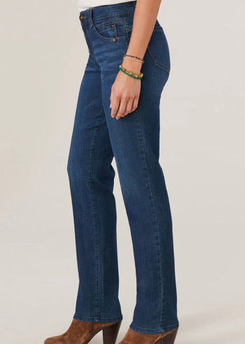 Democracy Patriot Petite Ab Solution Straight Indigo Jeans