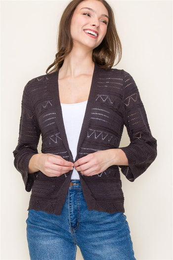 Autumn Breeze Pointelle Cardigans - 2 colors!