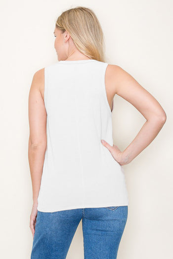 White Ribbed Tank